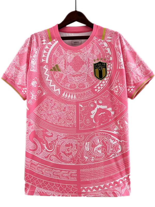 Italy maillot d'avant-match chemise d'entraînement spéciale uniforme de football vêtements de sport pour hommes hauts de football roses gilet de sport 2024 – 2025